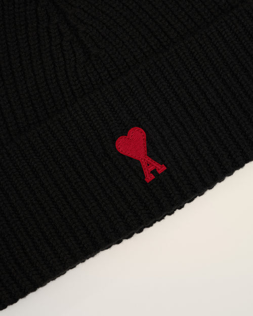 Bonnet Noir en laine Ami De Coeur - Homme - 3 - AMI Paris - Ami Paris