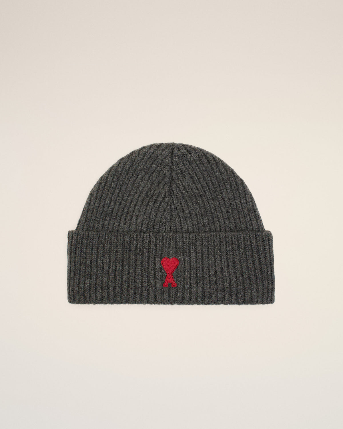 Grey Wool Beanie With Ami De Coeur - 7