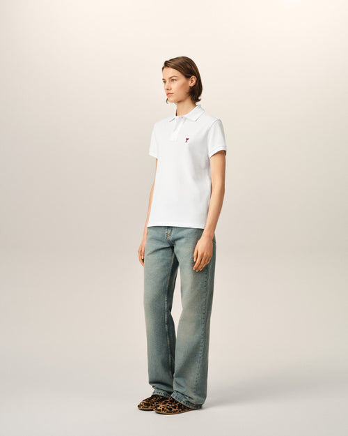 Polo Ami de Cœur de algodón blanco - Mujer - 12 - AMI Paris - Ami Paris