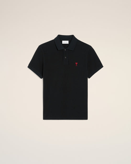                             Black Cotton polo with Ami De Coeur - 3                         - Ami Paris