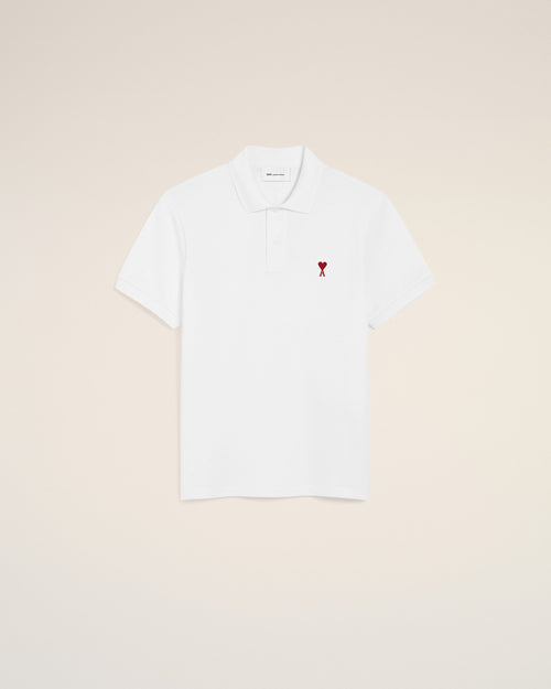 White Cotton polo with Ami De Coeur - Woman - 7 - AMI Paris - Ami Paris