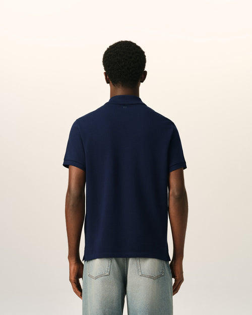 Blue Cotton polo with Ami De Coeur - Man - 5 - AMI Paris - Ami Paris