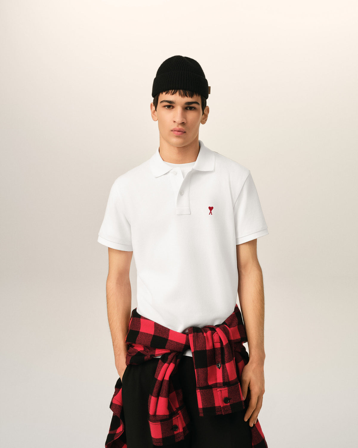 White Cotton polo with Ami De Coeur - 2