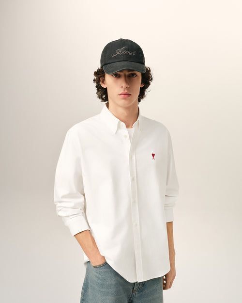 White cotton shirt with Ami de Coeur - 2 - Ami Paris