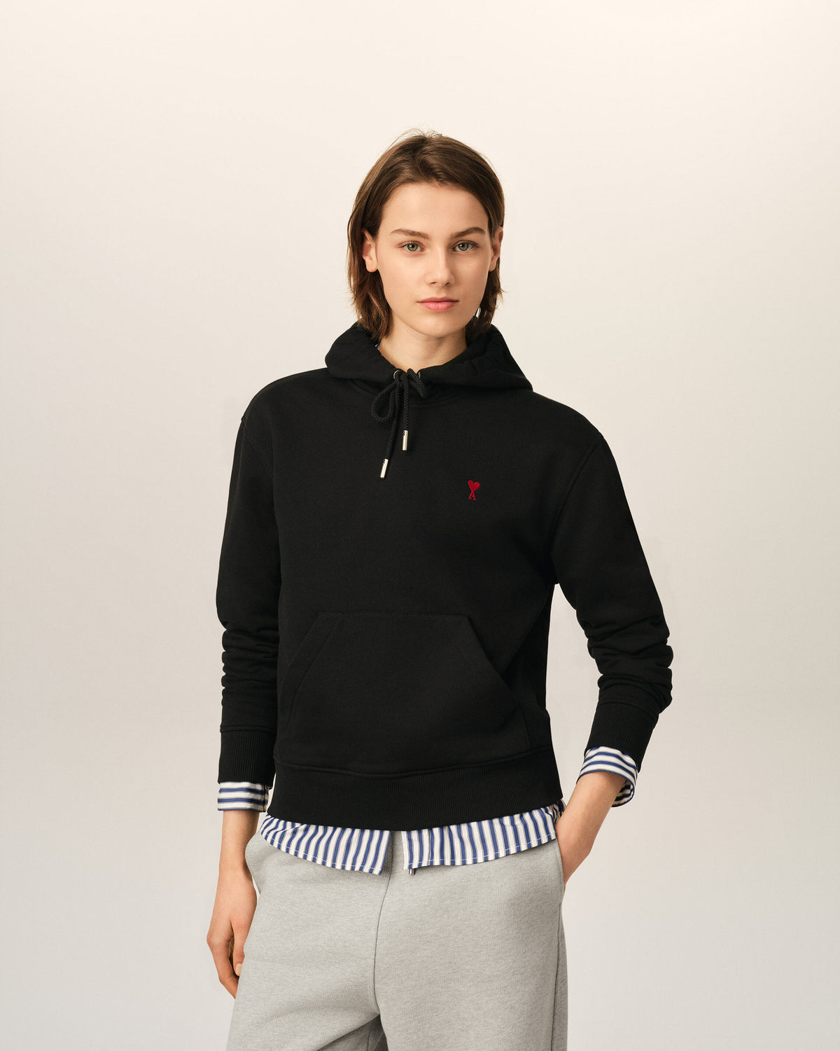 Cotton hoodie with Ami de Coeur - 8