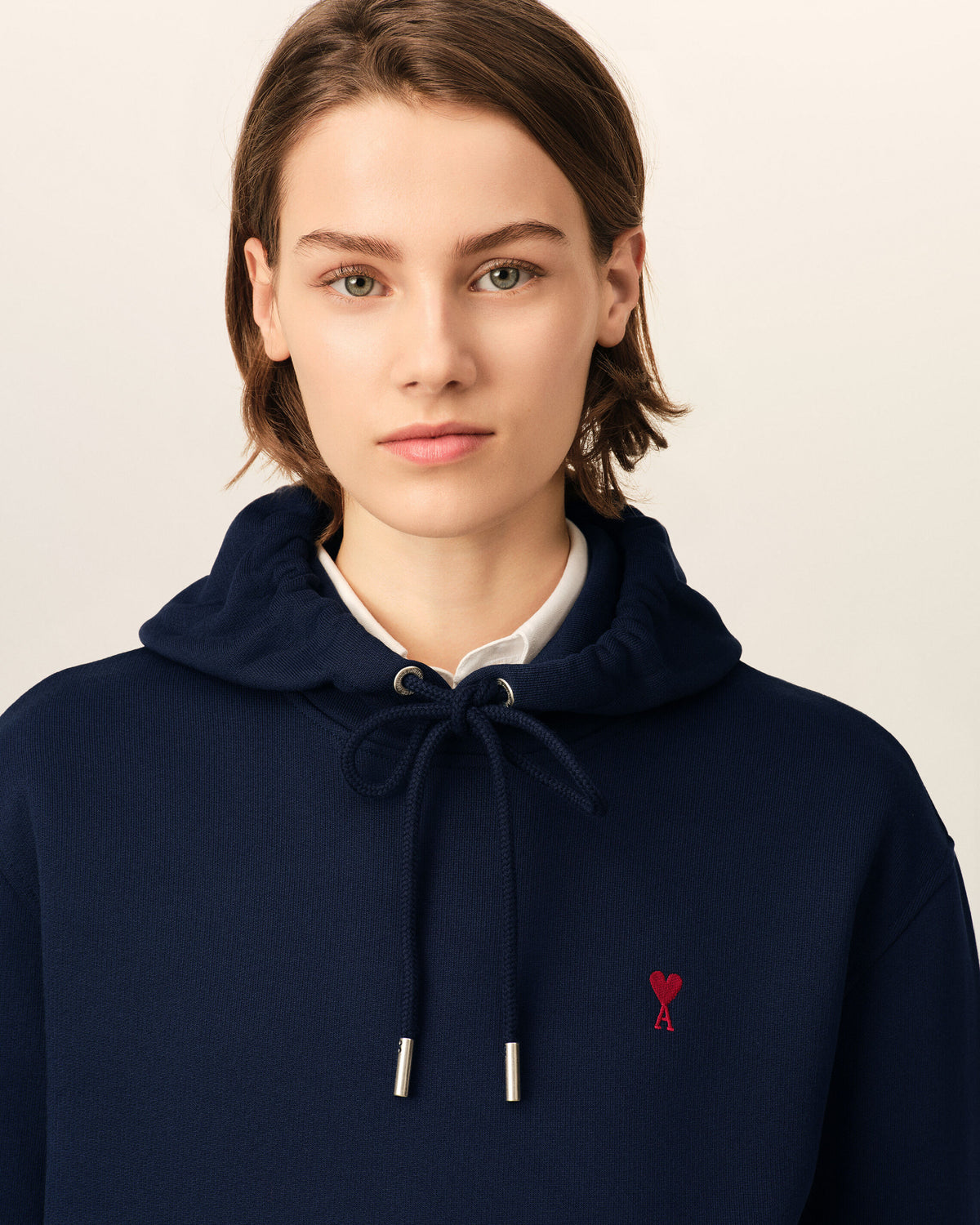 Blue cotton hoodie with Ami de Coeur - 10