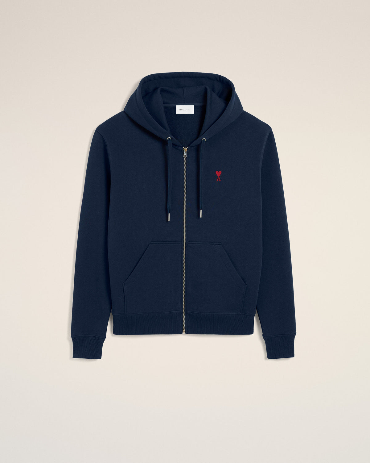 Felpa con zip Ami de Coeur in cotone blu - 7