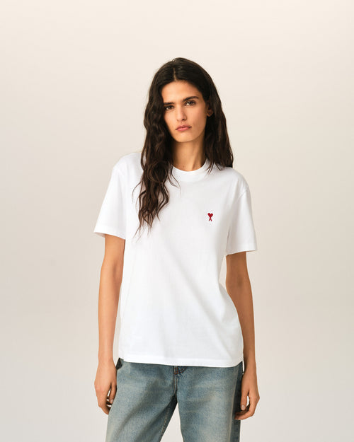                                     T-shirt Ami de Cœur in cotone bianco - 3                                 - Ami Paris