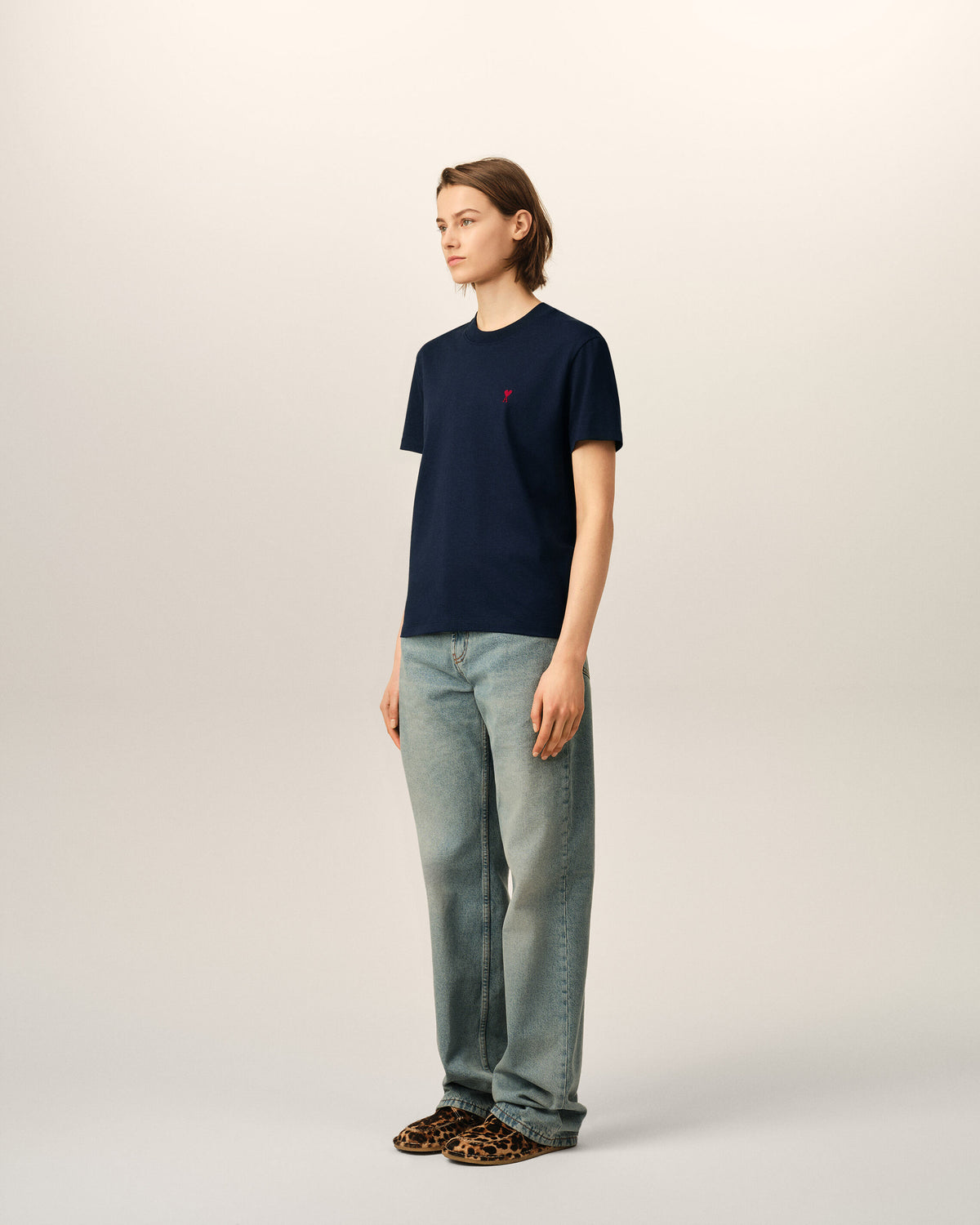 Blue cotton t-shirt with Ami de Coeur  - 12