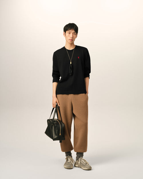 Black Cotton longsleeves t-shirt with Ami De Coeur - Man - 3 - AMI Paris - Ami Paris