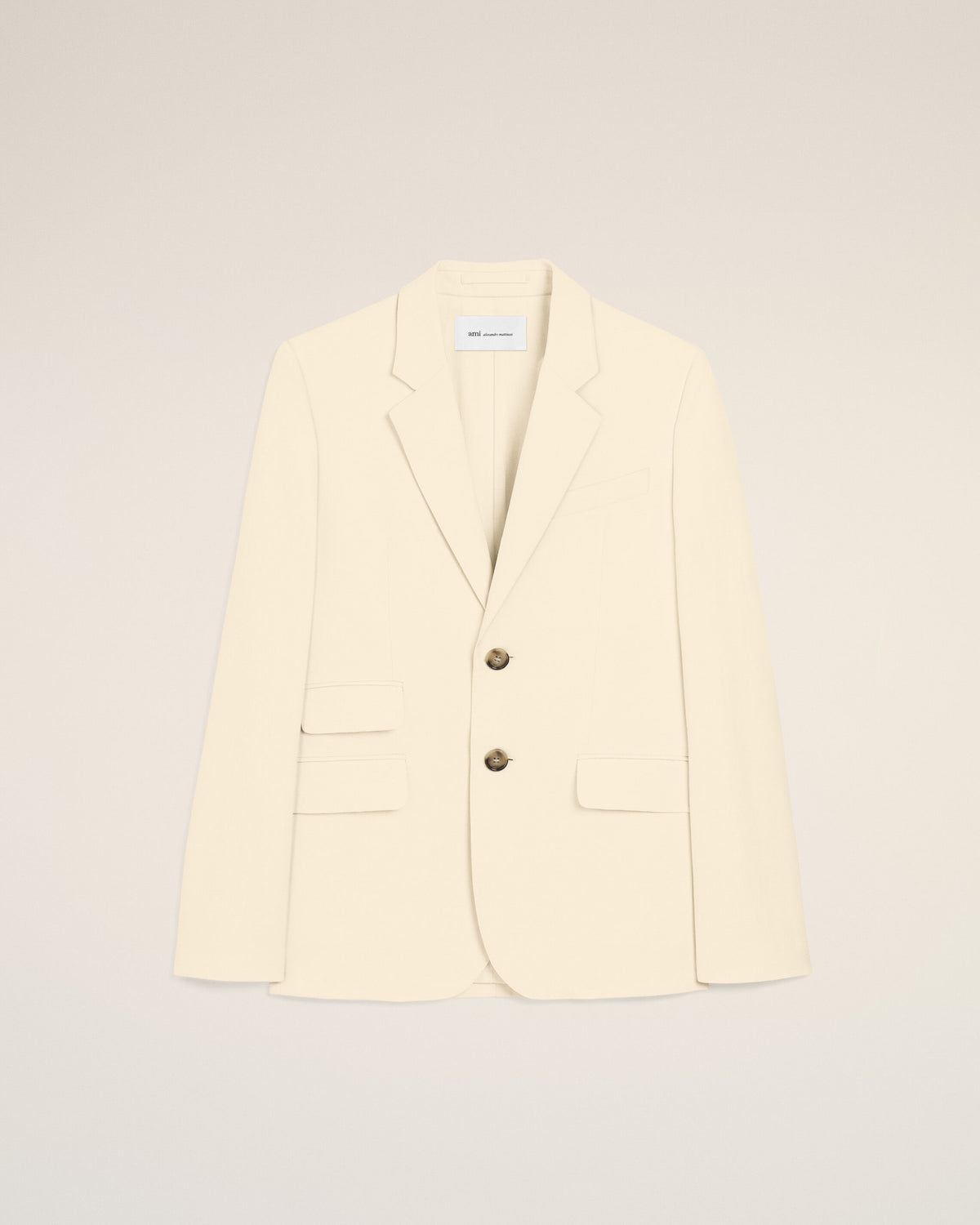 White single breasted boxy cotton and linen blazer - 1