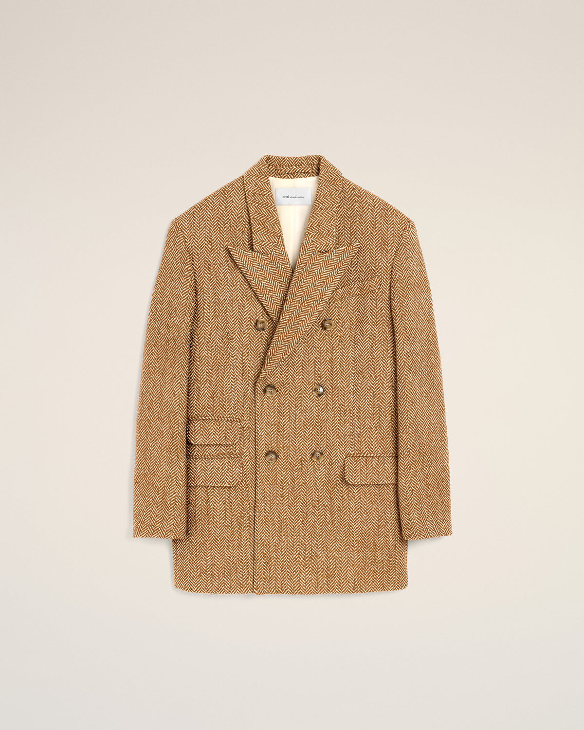 Double breasted herringbone wool blazer - 1