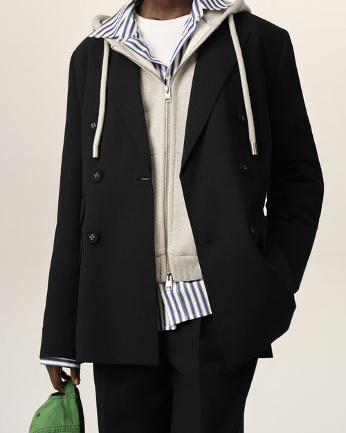 Black double breasted wool blazer - Woman - 4 - AMI Paris - Ami Paris