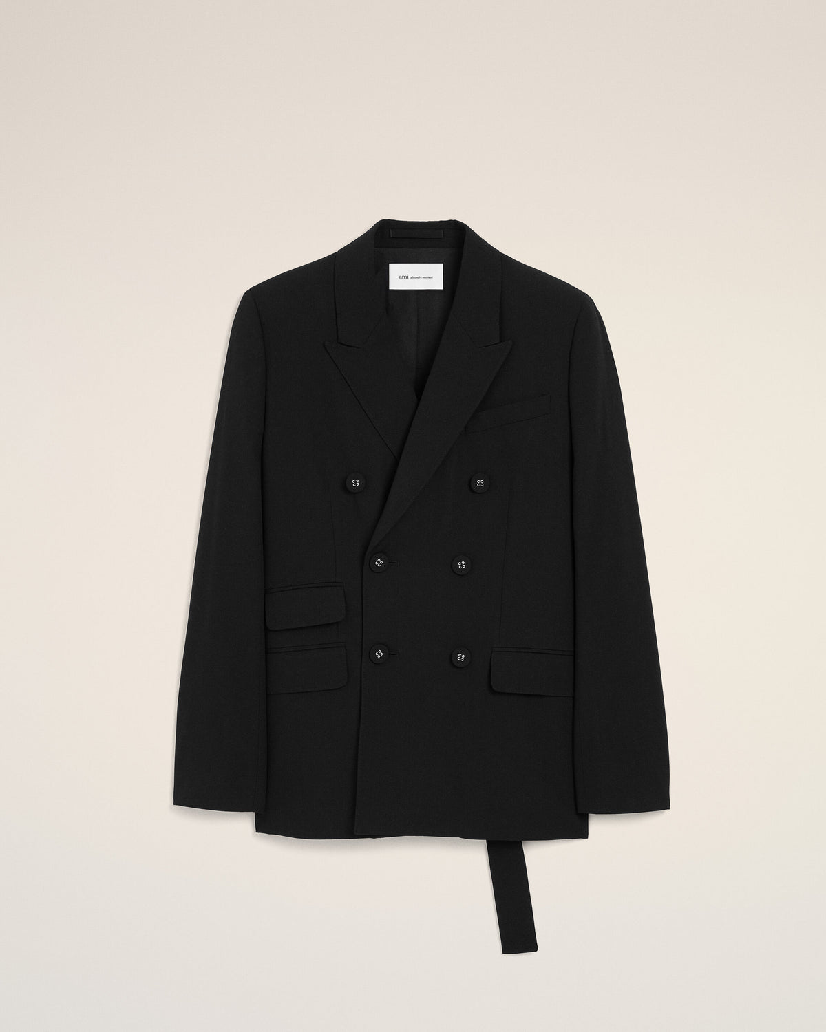 Black double breasted wool blazer - 1