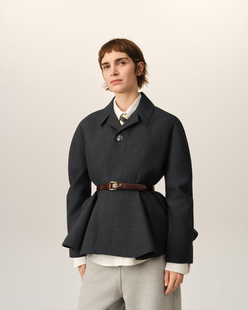 Grey peplum wool jacket - Woman - 3 - AMI Paris - Ami Paris