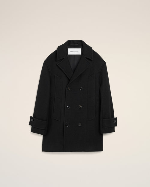 Black wool pea coat - Woman - 1 - AMI Paris - Ami Paris