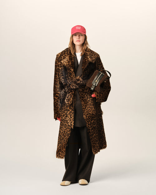 Long leopard goat leather belted coat - Femme - 2 - AMI Paris - Ami Paris