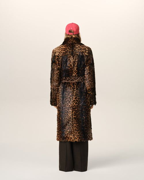 Long leopard goat leather belted coat - Femme - 5 - AMI Paris - Ami Paris