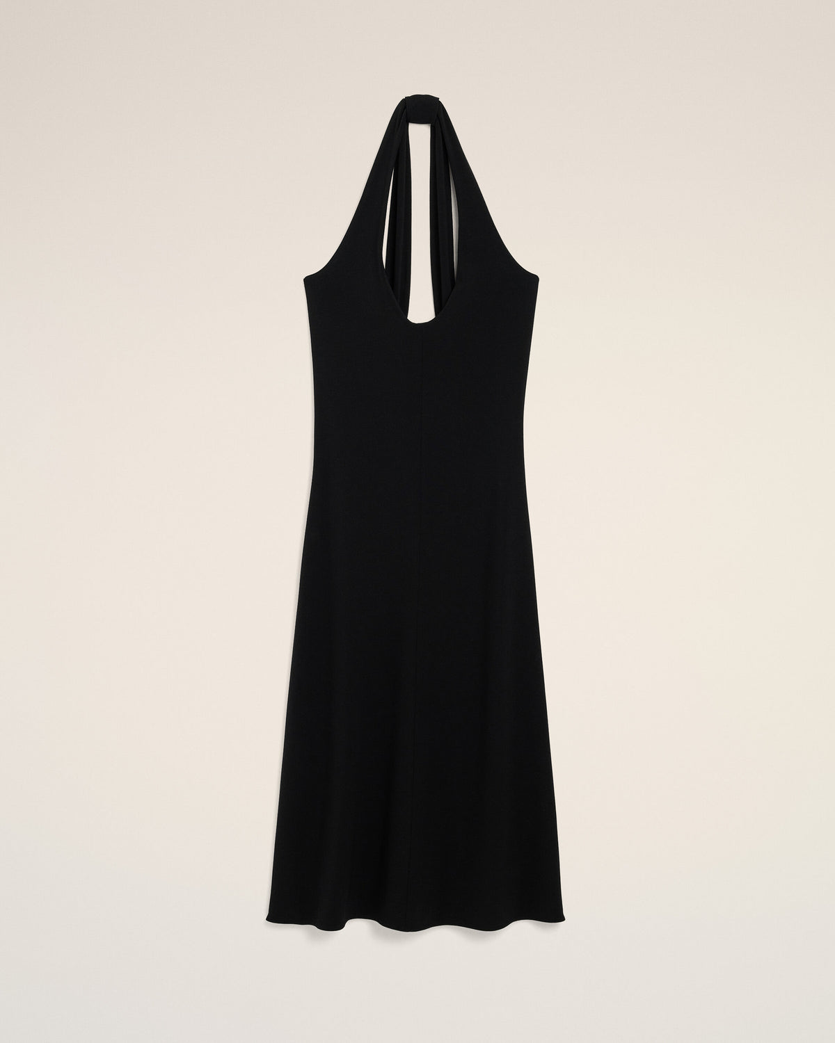 Black backless midi jersey dress - 1