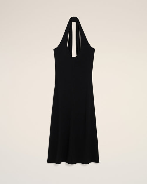 Black backless midi jersey dress - 1 - Ami Paris