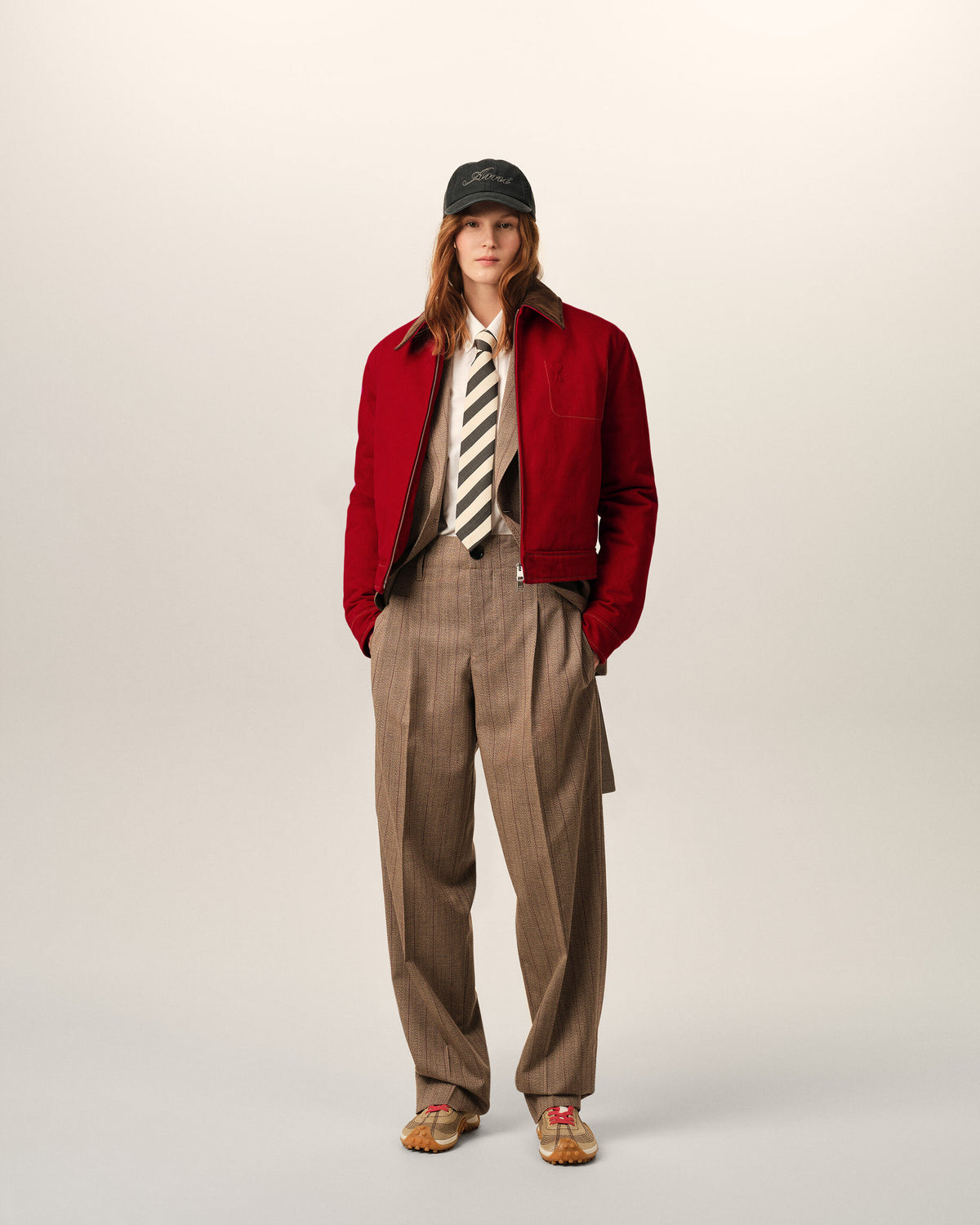 Cotton zipped jacket with Ami de Coeur - 2