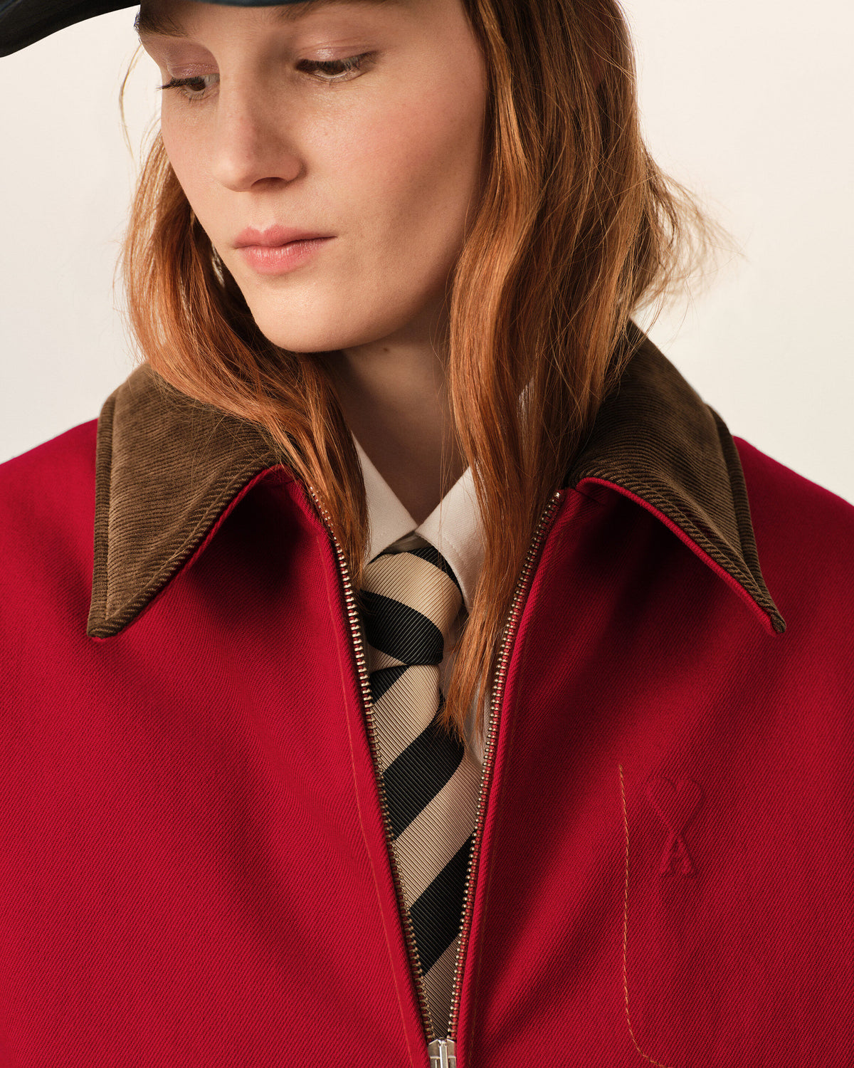 Cotton zipped jacket with Ami de Coeur - 4