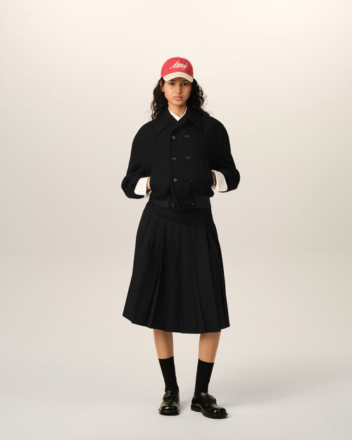 Short black double breasted wool bomber - 2 - Ami Paris