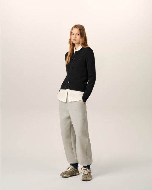 Cardigan noir en laine col rond Ami de Coeur - Femme - 6 - AMI Paris - Ami Paris
