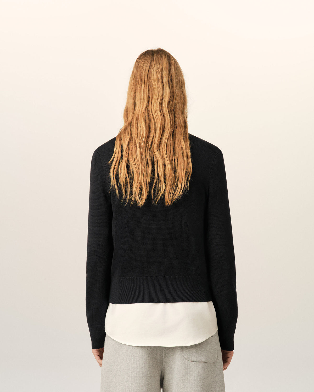 Cardigan noir en laine col rond Ami de Coeur - 5