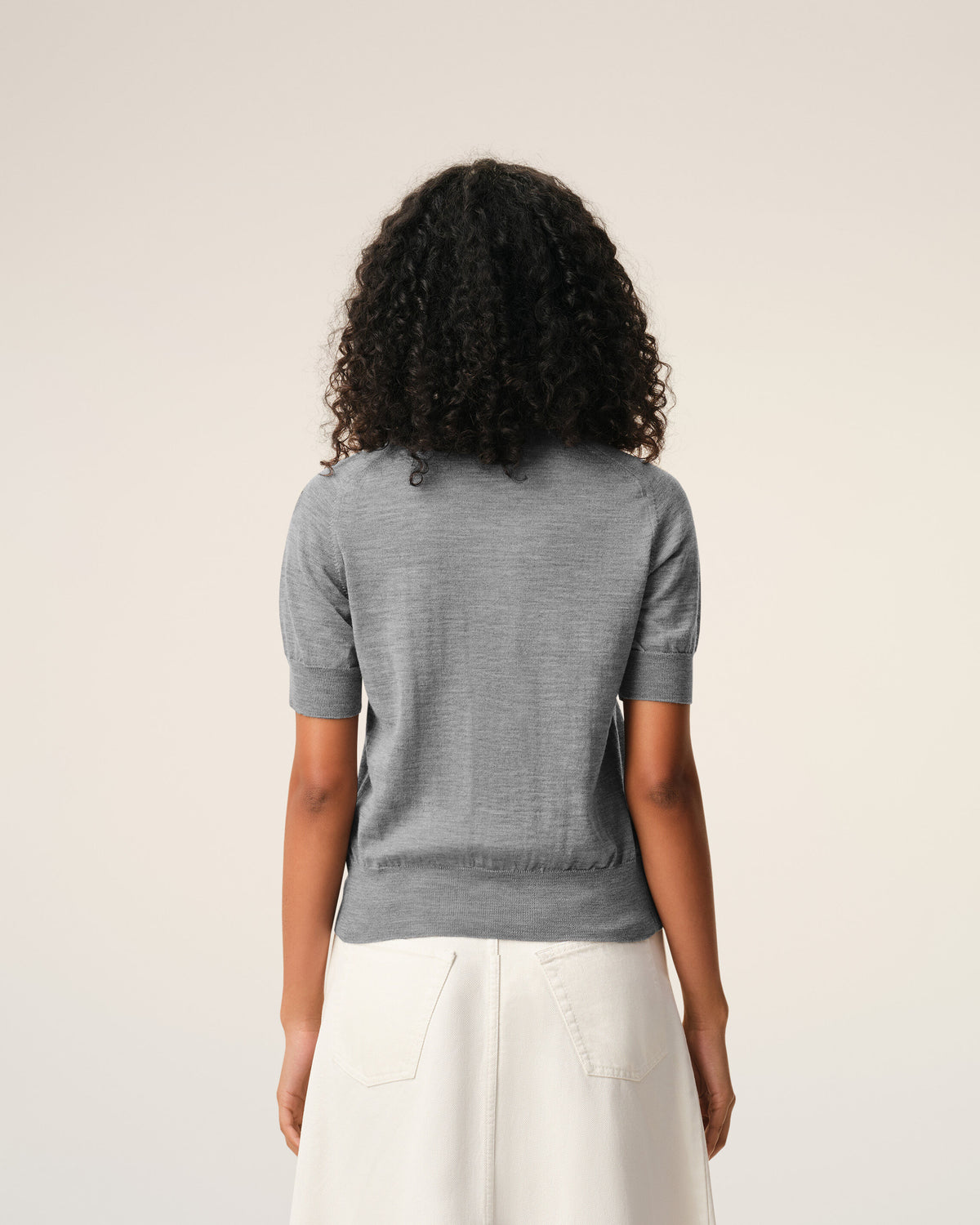 Cardigan Gris Manches Courtes Ami De Coeur en Laine - 5