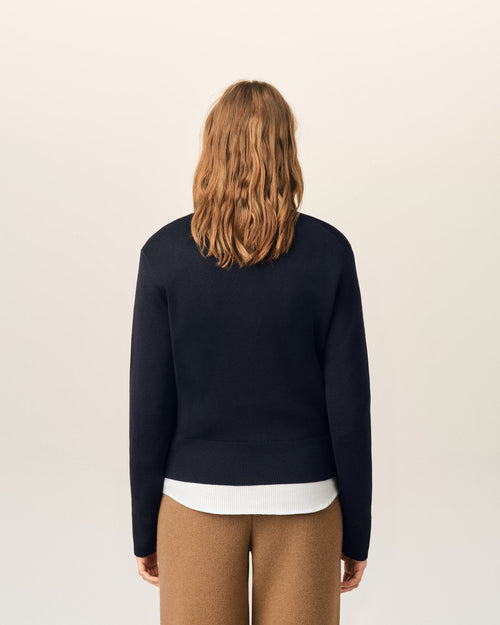 Pull bleu en laine Ami de Coeur - Femme - 5 - AMI Paris - Ami Paris