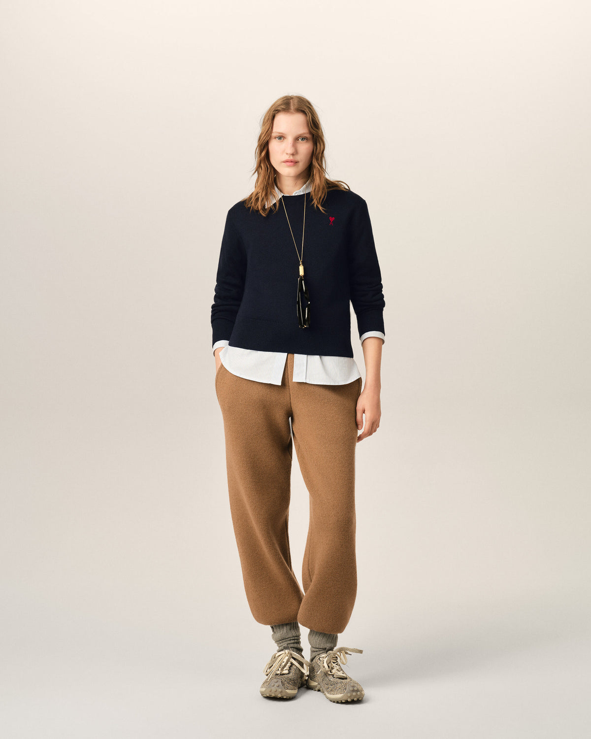 Pull bleu en laine Ami de Coeur - 3