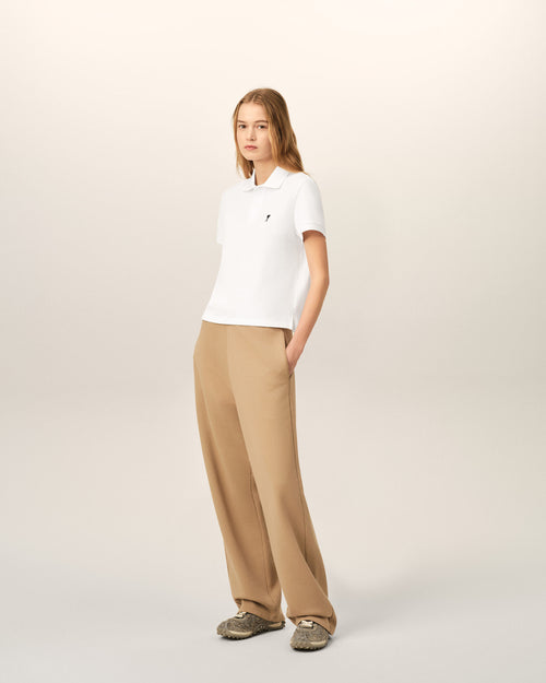 Polo Ami de Cœur de algodón blanco - Mujer - 6 - AMI Paris - Ami Paris