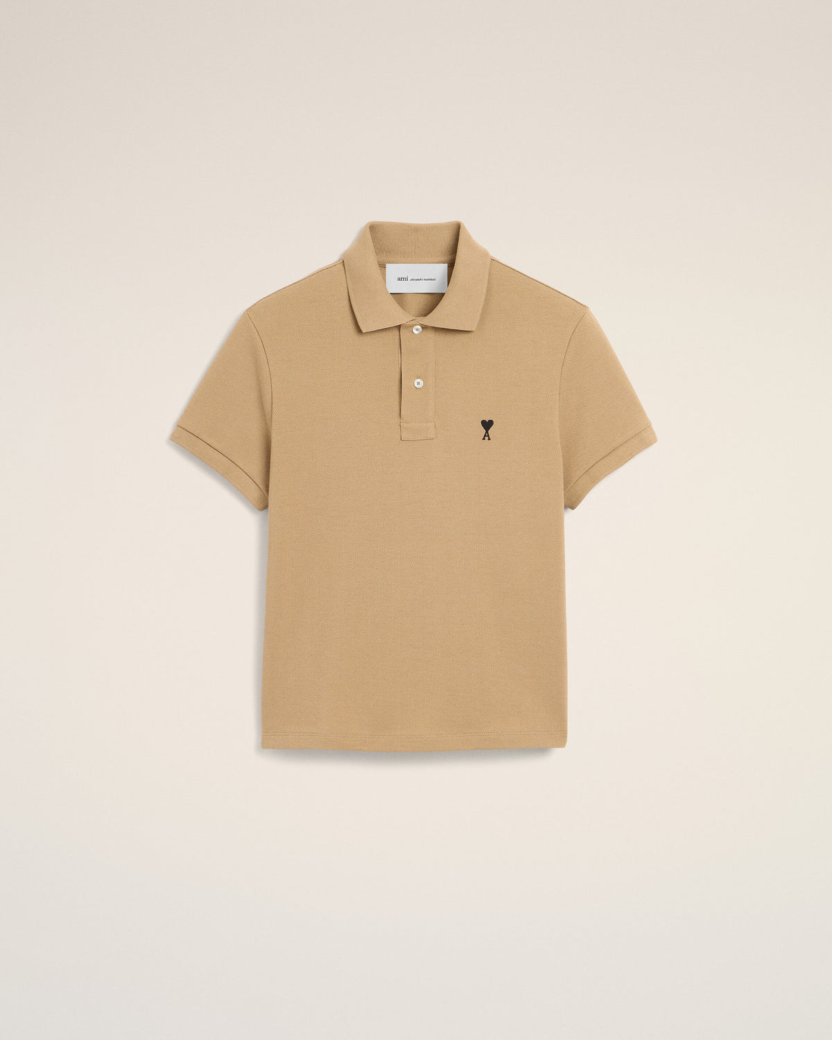 Polo Ami de Cœur de algodón beige - 1