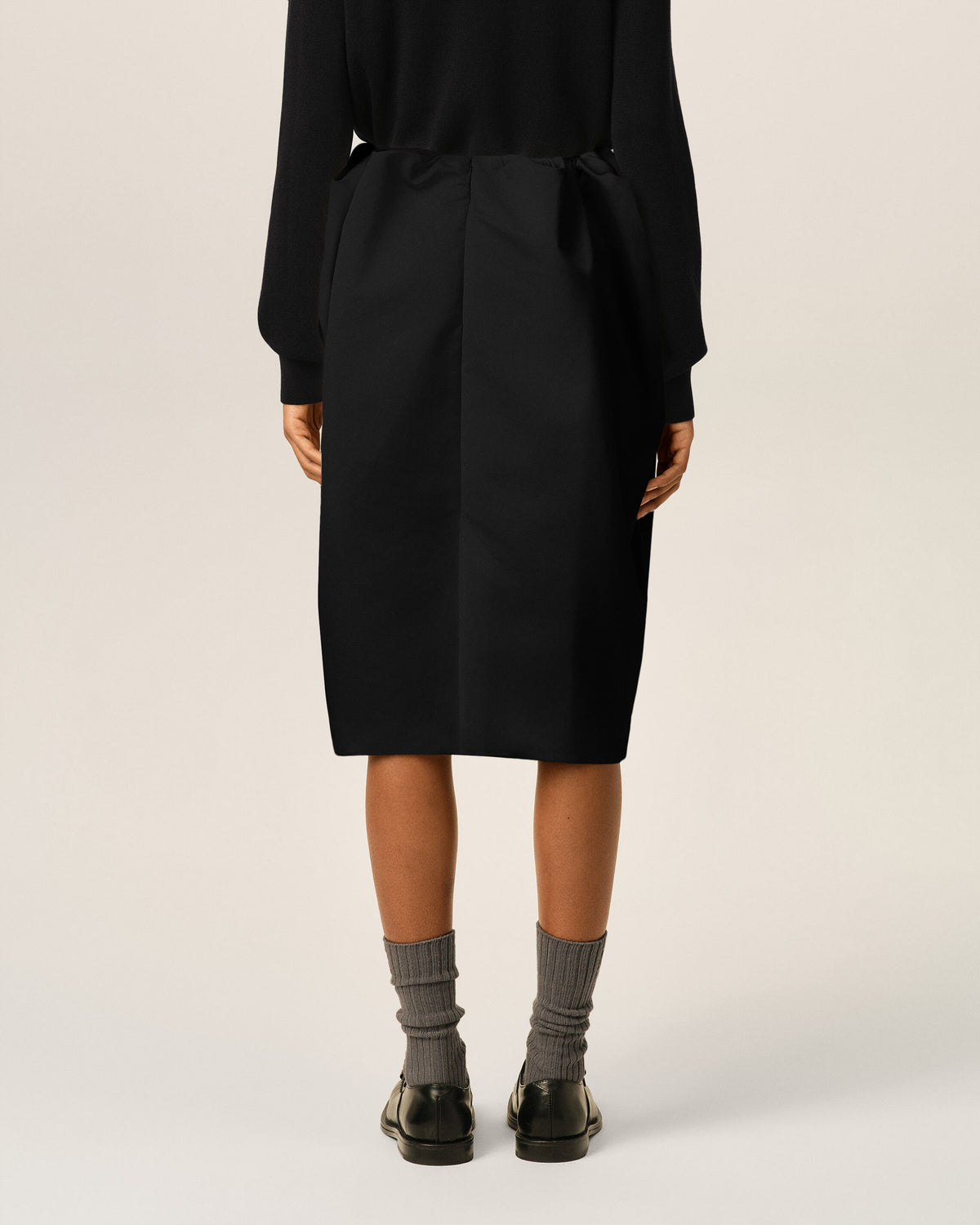 Midi gathered satin skirt - 4