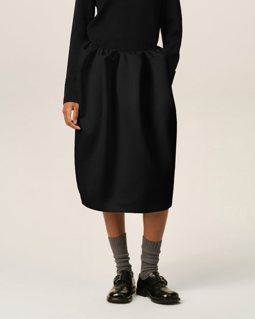 Midi gathered satin skirt - Femme - 3 - AMI Paris - Ami Paris