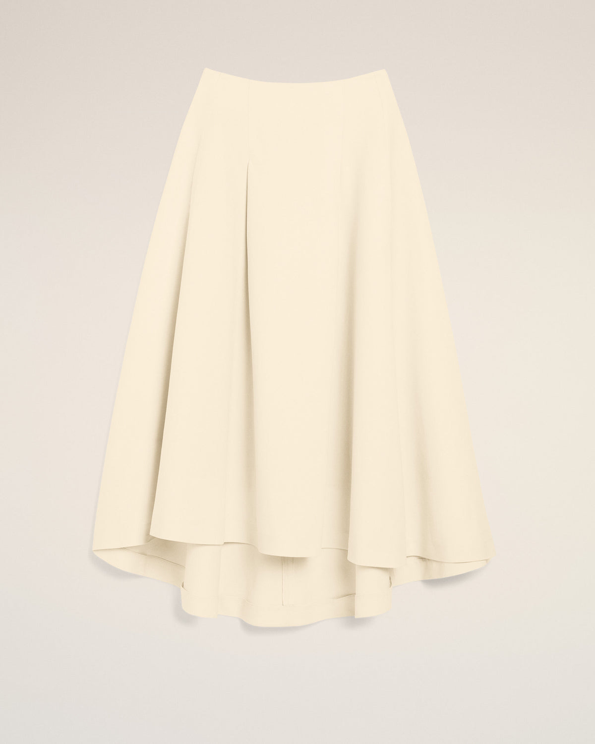 White A-line cotton and linen skirt - 1