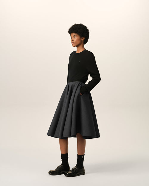 Grey midi peplum wool skirt - Woman - 6 - AMI Paris - Ami Paris