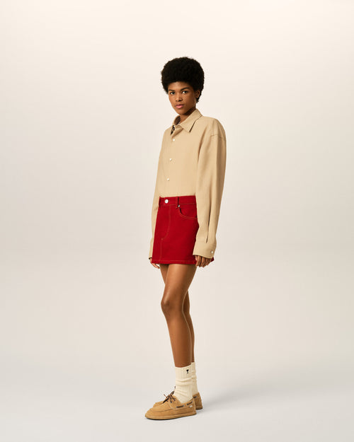 Red mini cotton skirt - Woman - 6 - AMI Paris - Ami Paris