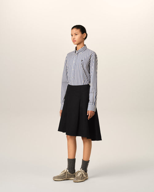 Black midi A-line cotton skirt - Woman - 6 - AMI Paris - Ami Paris