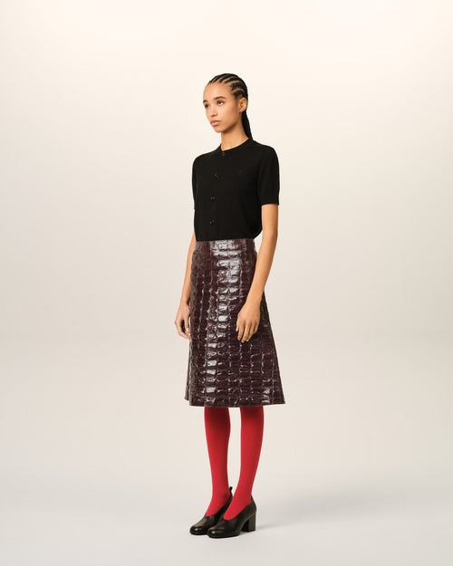 Midi cowhide leather skirt - Femme - 6 - AMI Paris - Ami Paris