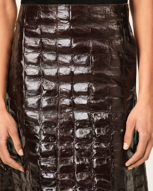 Midi cowhide leather skirt - Femme - 5 - AMI Paris - Ami Paris