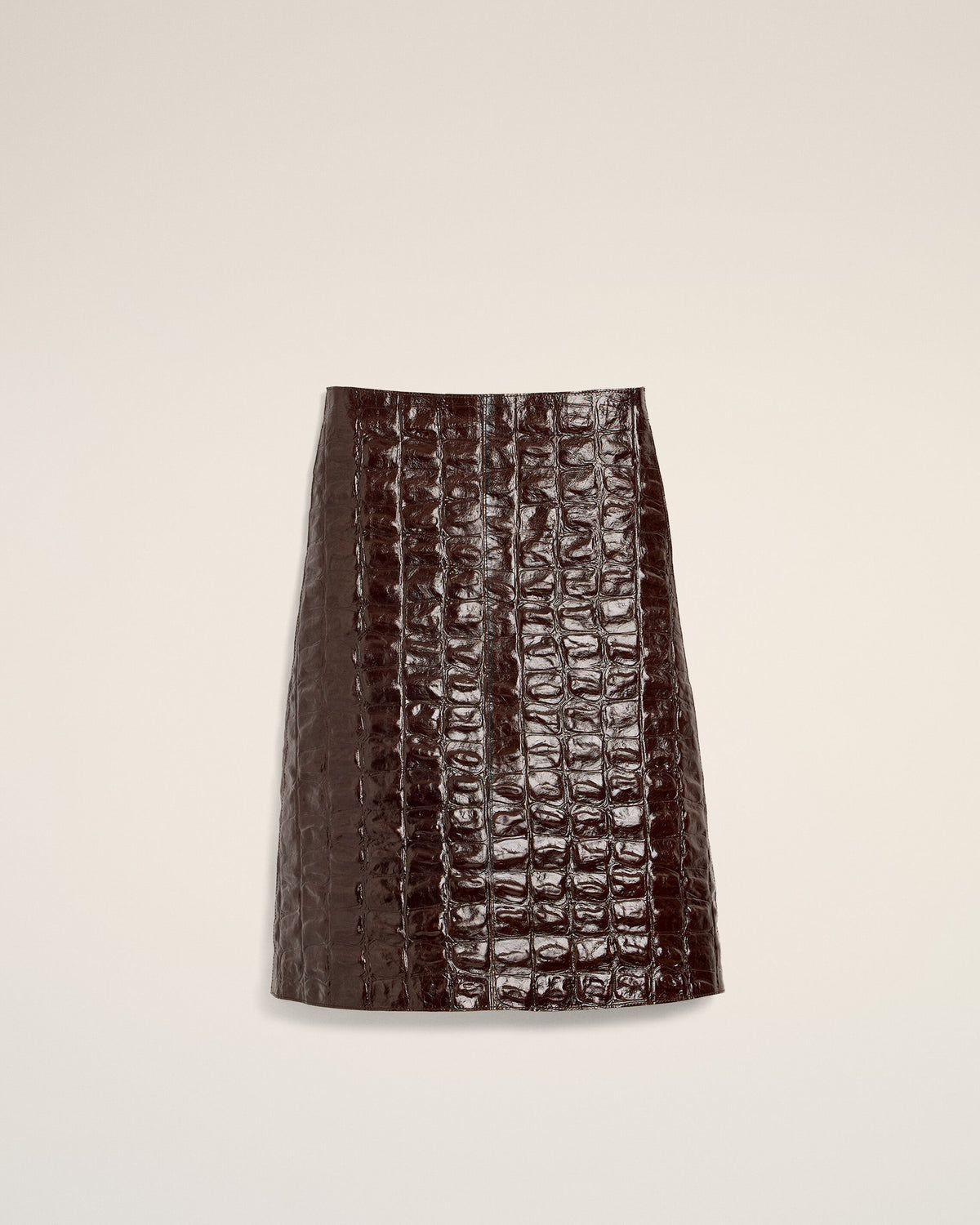 Midi cowhide leather skirt - 1
