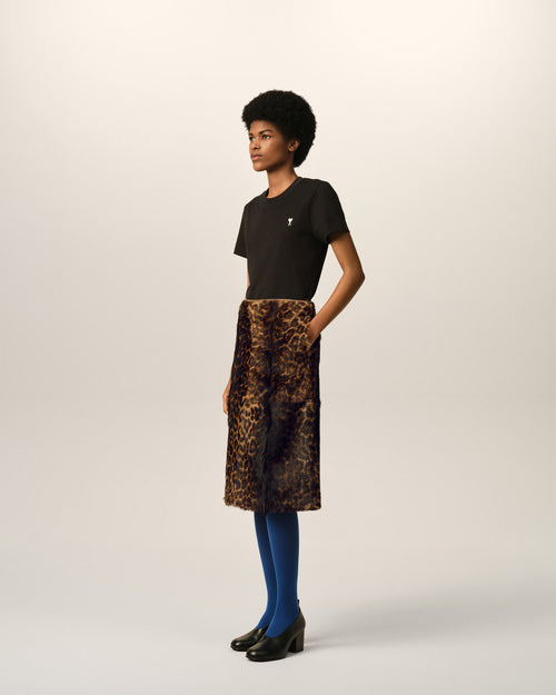 Leopard print midi goat leather skirt - Femme - 6 - AMI Paris - Ami Paris