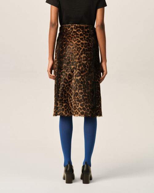 Leopard print midi goat leather skirt - Femme - 4 - AMI Paris - Ami Paris
