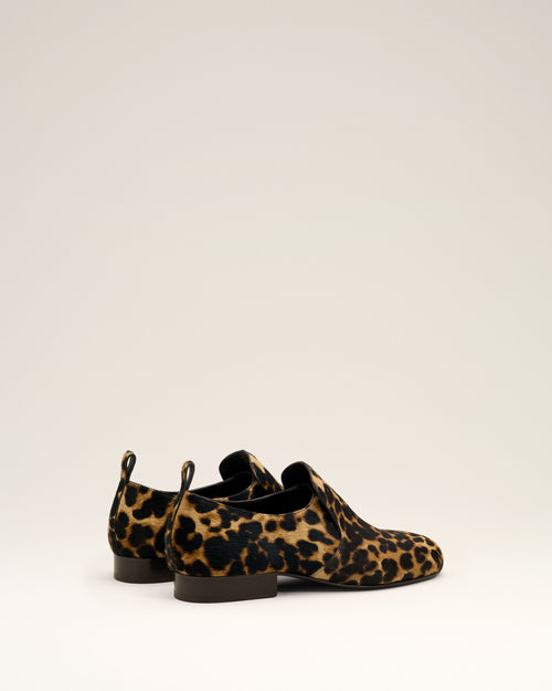 Zapatos planos de cuero de vacuno con estampado de leopardo - Mujer - 4 - AMI Paris - Ami Paris