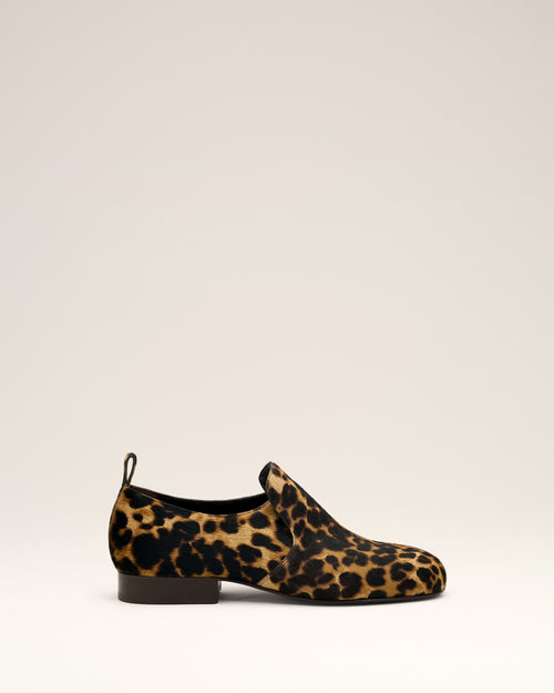 Zapatos planos de cuero de vacuno con estampado de leopardo - Mujer - 1 - AMI Paris - Ami Paris