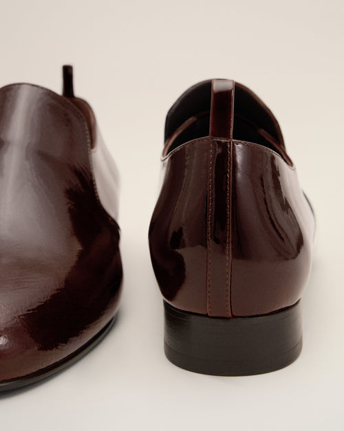 Souliers plats marron en cuir de veau - Femme - 5 - AMI Paris - Ami Paris