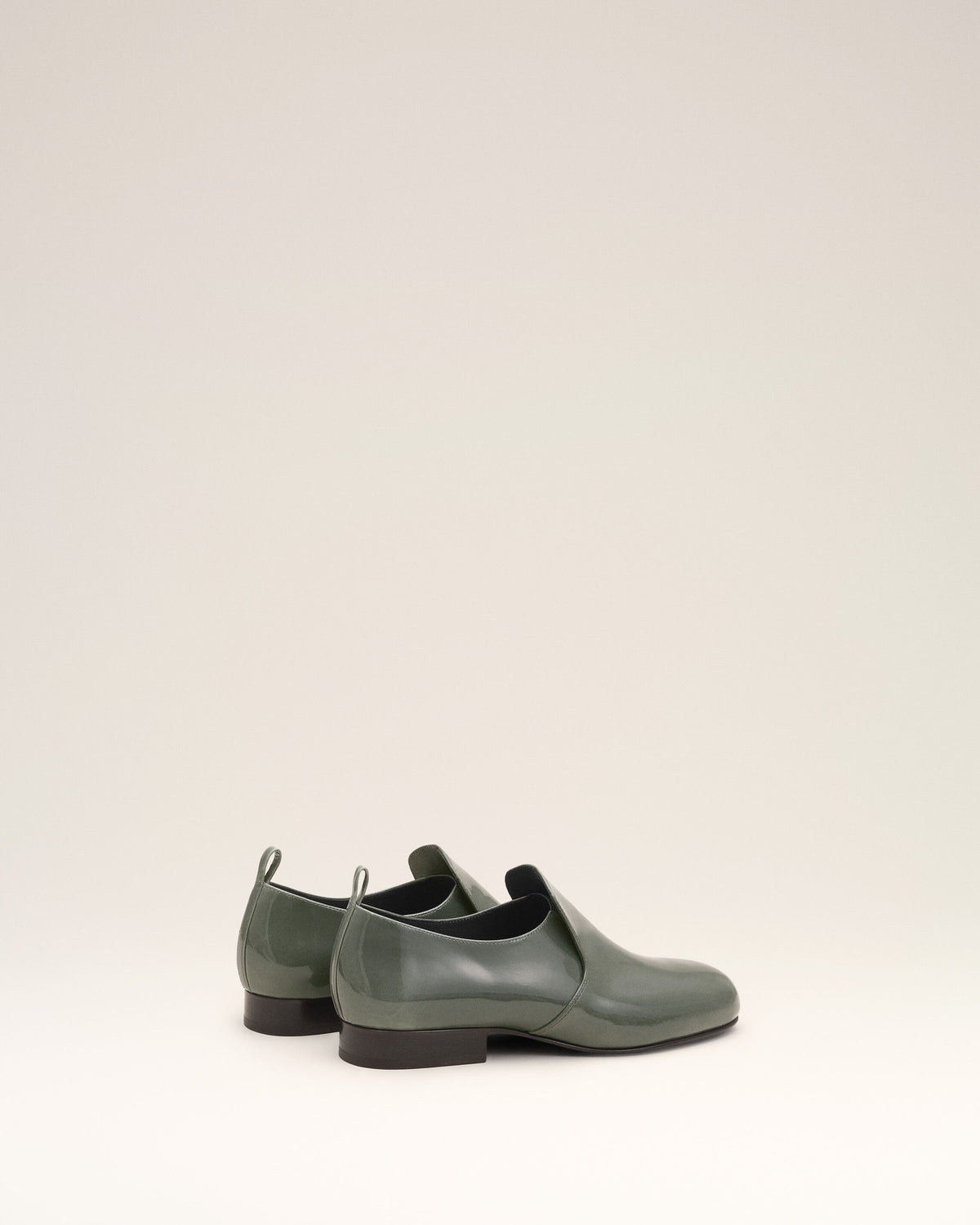 Grey flat cow leather shoes - 4