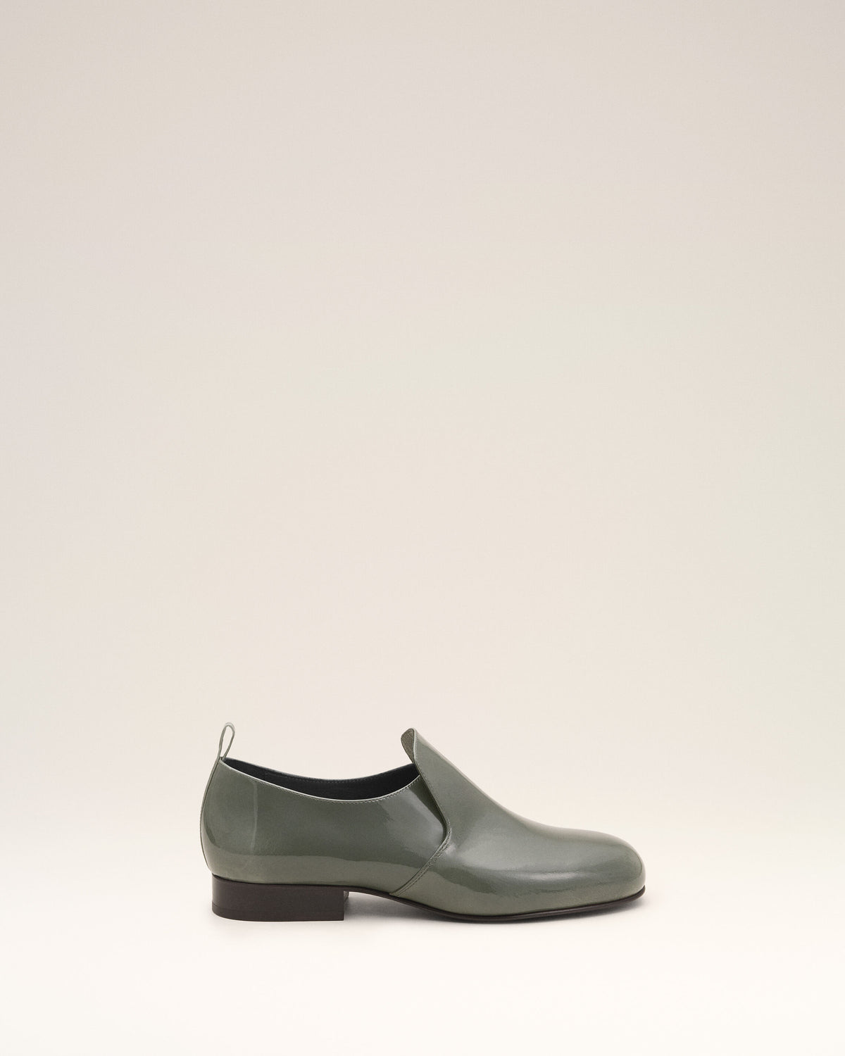 Grey flat cow leather shoes - 1